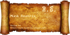 Munk Beatrix névjegykártya